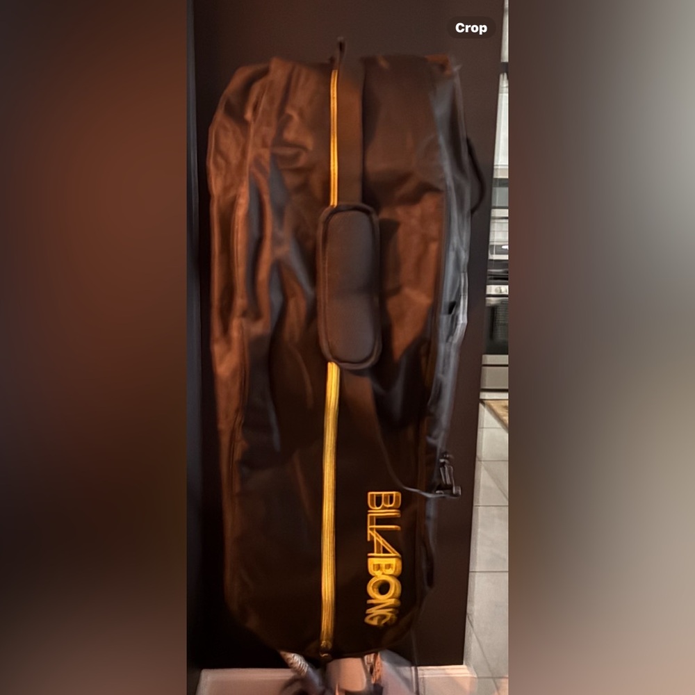 Billabong Black and Gold Duffel Bag Surf board bag